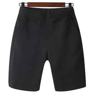 Pantalones Cortos Bermuda de Algodón para Hombre, Color Sólido, Cintura Media, Cordón Ajustable, Bolsillos Casuales, Transpirables, Estilo Tejido - Product Image 5
