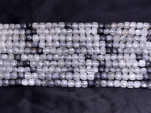 Rutilated Quartz 7mm-8mm Faceted <b>Cube</b> Briolette Beads Natural Black Rutile Semi Precious Gemstone 3D Box Fancy Beads For Jewelry - Product Image 1