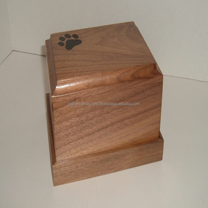 Mini urna de cremación de madera grabada con pata de mascota personalizada, la última caja de almacenamiento decorativa de estilo americano, suministros OEM - Product Image 2