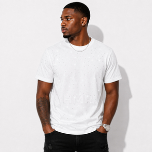 HMR Brotherhood Sisterhood Trending White Crystal Gradient T Shirt เสื้อผ้าสตรีทแวร์ผ้าฝ้ายพรีเมี่ยมสำหรับผู้ชายผู้หญิง - Product Image 4