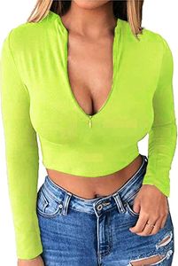 Top Corto de Manga Larga para Mujer, Tela Suave, Ajuste Cómodo, Estilo Casual Diario, Ligero - Product Image 2