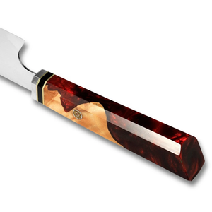 Couteau de Chef Japonais LEGACY BLADES en Acier Damas, 8 Pouces, Forgé à la Main, Écologique, Compatible Lave-Vaisselle, Manche en Bois, Vente en Gros OEM ODM - Product Image 5