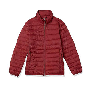 Full Zipper Men's Outdoor Jacket 2025 High Quality Polyester Fabric Solid Red Color Insulated Padding Quilted Puffer Men Jacket - Product Image 4