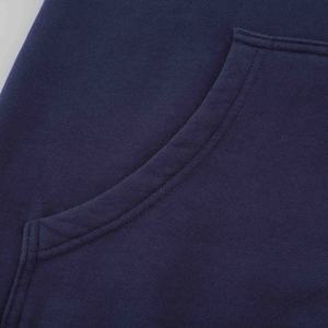 <b>Men's</b> Navy <b>Blue</b> Hooded Fleece Sweatshirt Regular Fit Solid Color Casual Long Sleeve Pocket Design Autumn Wear - Product Image 5