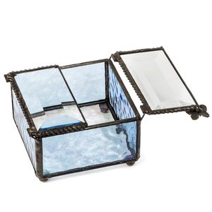 Boîte de rangement pour bijoux en verre et métal décorative avec un design classique pour offrir en cadeau et décorer la maison - Product Image 2