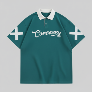 Polo décontracté en coton pour homme, uni, respirant, à manches courtes, avec logo brodé sur le devant, élégant pour le quotidien - Product Image 1