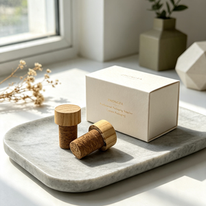 Bouchon de bouteille de vin en bois en forme de T avec bouchon en liège pour whisky, rhum, brandy, spiritueux, liqueurs, fermeture de bouteille en bois personnalisée - Product Image 4