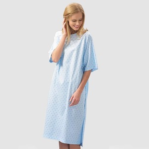 Uniformes de Hospital de Algodón con Logotipo Personalizado, Batas para Pacientes de Manga Corta y Larga con Espalda - Product Image 3