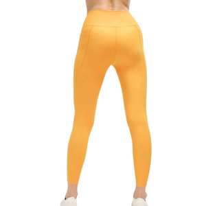 Custom Women Solid High Waist Yoga Leggings <b>Tummy</b> <b>Control</b> Seamless No Front Seam Four-Way Stretch Breathable Gym Workout OEM ODM - Product Image 4