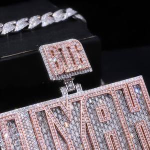 Luxury Hiphop Custom Fine Jewelry 925 <b>Silver</b> Iced Bling VVS Moissanite <b>Initial</b> Letter Charm <b>Pendant</b> Man Trendy Certified - Product Image 2