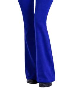 <b>Royal</b> <b>Blue</b> Women Two Piece Yoga Set Zip <b>Crop</b> <b>Top</b> And High Waist Flared Pants Stretch Fitness Gym Wear Custom Manufacturer OEMPro - Product Image 5