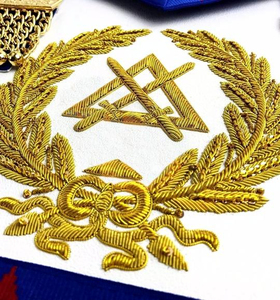 Wholesale Embroidery <b>Crafts</b> High Priest Royal Arch Chapter Masonic Apron with Red Velvet Tabs Freemasons Apron - Product Image 4