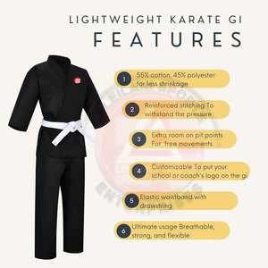 Uniforme de Karate de Alta Calidad, Ligero, Transpirable y Duradero, Fabricación en Fábrica, Servicio OEM, Kimono de Jiu Jitsu, Poliéster/Algodón - Product Image 4