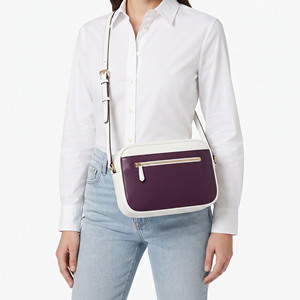 Women Leather Shoulder Bag <b>with</b> Zipper Female Adjustable Leather Sling <b>Purse</b> Ladies Leather Messenger Bag <b>With</b> Front <b>Zip</b> Pocket - Product Image 1