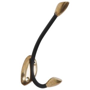 Support mural multifonctionnel en métal noir durable à double crochet - Product Image 1