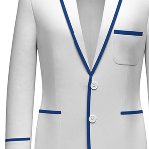 Blazer formel unisexe Zeta White en coton biologique, doublure personnalisée, double bordure, prêt à expédier, fabrication OEM Greek Life - Product Image 4