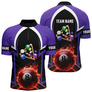 T-shirt de sport personnalisé à séchage rapide en tricot sublimé pour homme avec fermeture éclair 1/4 – Idéal pour la piscine - Product Image 1