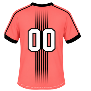 Conjunto de Rugby Rojo Coral y Negro, Jersey de Manga Corta con Cuello Redondo y Pantalones Cortos a Juego, Uniforme Deportivo Transpirable para Entrenamiento de Equipo - Product Image 4