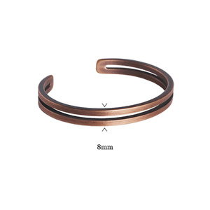 Bracelet manchette en alliage de cuivre plaqué bronze antique 8 mm, bijoux vintage unisexe, bijoux de guérison haut de gamme pour poignet et main, vente en gros de bijoux métalliques - Product Image 1
