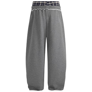 Pantalon de jogging décontracté surdimensionné pour hommes, taille élastique, délavé à l'acide, en molleton épais, personnalisable, vente en gros - Product Image 2