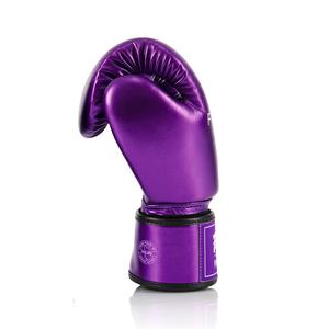 นวมชกมวยแฟร์เท็กซ์สีม่วงกลางคืนรุ่นใหม่ หนังแท้ สำหรับฝึกซ้อมคิกบ็อกซิ่ง มวยไทย และการต่อสู้ - Product Image 5