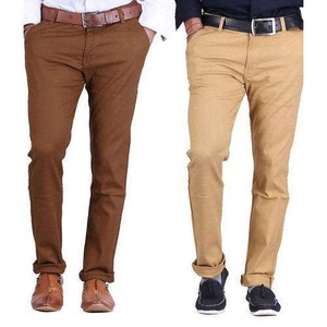กางเกงขายาวผู้ชายสีกรมท่าทรงตรงผ้าฝ้ายยืดผสมรักษ์โลก ลดราคาพิเศษ - Product Image 1