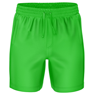 Pantalones Cortos Deportivos Casuales para Hombre, de Poliéster Tejido Verde Sólido, Cintura Elástica con Cordón Ajustable, de Secado Rápido, con Bolsillos - Product Image 2