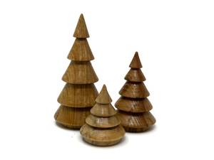 Juego de Decoración Navideña de Madera, 3 Piezas, Decoración Rústica Hecha a Mano para Mesa, Tema Forestal, Forma Triangular, Decoración Invernal para el Hogar - Product Image 2