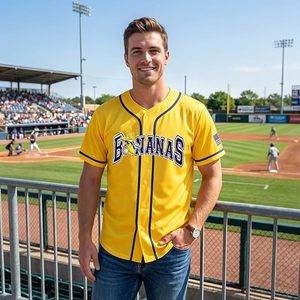 Chemise à boutons de baseball pour hommes, t-shirt de joueur de baseball, maillot pour les fans le jour du match, hauts à manches courtes à séchage rapide - Product Image 3