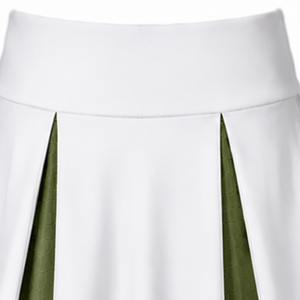 Ensemble d'uniformes de cheerleading sublimés blanc et vert olive, sans manches, haut et jupe, tenue de sport pour l'entraînement et la performance - Product Image 6