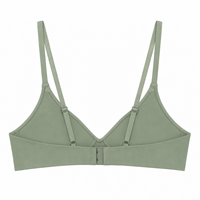 Groothandel Op Maat Gemaakte Verstelbare Sportbeha 82% Nylon 18% Spandex 220gsm SageLight Support V-hals Ruggesluiting BH's Zachte Gymbeha