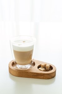 Natural Solid Wood Serving Tray Cup Holder And Sugar <b>Cubes</b> Slot for Home Kitchen Restaurant and Cafe Display and <b>table</b> serving - Product Image 2