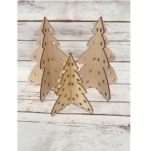 Wholesale Custom Wooden Christmas Greeting Cards Laser Cut Wood Hanging <b>Xmas</b> Tree Ornaments Happy New Year DIY Wooden Crafts - Product Image 5
