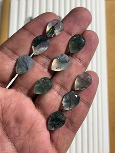 Gema de Ágata Musgosa Natural Facetada en Forma de Pera, Tamaño Calibrado 10x14 MM - Product Image 5