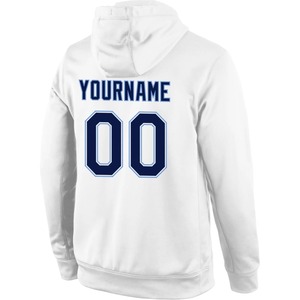 Custom Stitched White Royal-Light Blue Split Fashion Sports <b>Pullover</b> Sweatshirt Hoodie Custom Athletic Hoodie Team Sports Sweats - Product Image 6