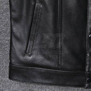 Chaleco de Cuero Genuino con Bolsillos Ajustables, Chaleco de Motociclista, Chaleco de Cuero para Moto - Product Image 6