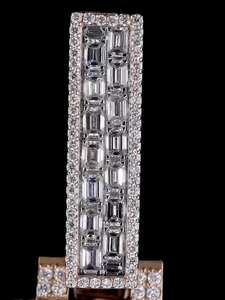 จี้ตัวอักษรโมอิสซาไนต์แบบสั่งทำ VVS1 เงินแท้ 925 ชุบโรเดียมหรูหรา สไตล์ฮิปฮอป ประดับเพชรเม็ดใหญ่ - Product Image 2