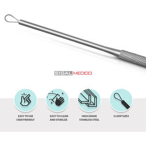 Kit de nettoyage d'oreilles professionnel en acier inoxydable, certifié CE, réutilisable et sûr, pour l'élimination manuelle du cérumen de qualité médicale - Product Image 5