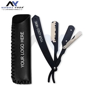 Professional Straight Edge Barber <b>Razor</b> for <b>Men</b> Women Custom Shavette Folding Shaving Tool Leather Case Private Label Branding - Product Image 1