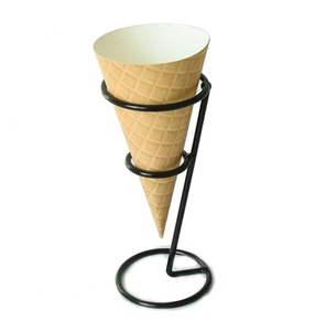 Wholesale Black Metal Ice Cream <b>Cone</b> Holder Stand with Customized Size Double <b>Cone</b> Display Rack Dishwasher Safe for <b>Party</b> Bakery - Product Image 2