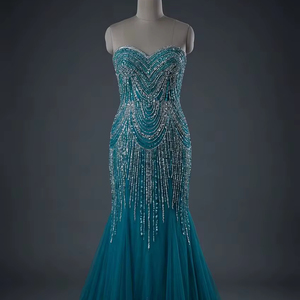 Vestidos de Noche de Lujo con Lentejuelas, Cuello Alto, Estilo Sirena, Vestido Formal Elegante sin Mangas para Fiesta de Gala, Compra al por Mayor, Nueva Llegada 2026 - Product Image 1