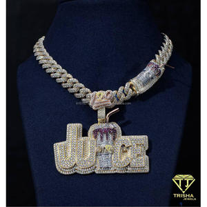 Cadena Cubana de Moissanita Chapada en Oro de 18K Estilo Hip Hop con Colgante de Vaso de Jugo, Collar de Lujo para Hombre y Mujer, Regalo - Product Image 4