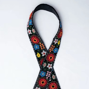 Vintage Black Floral Beaded Bag <b>Strap</b> Handmade Embroidered Wide Shoulder <b>Straps</b> Multicolor for Handbags & Crossbody Bags in 2026 - Product Image 1