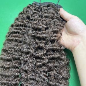 Texture chaude cuticule alignée haute qualité cheveux crus noir birman bouclés génie trame Machine Double dessiné faisceau de Qhair - Product Image 5