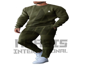 High Quality Custom Slim Fit Cotton <b>Jogging</b> <b>Suit</b> Tracksuit Set Men Sweat <b>Suits</b> Mid Weight Unique Look Crew Neck Men's Sweat <b>Suit</b> - Product Image 5