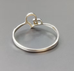 Elegant <b>Plain</b> 925 Sterling <b>Silver</b> <b>Ring</b> Minimal Heart Design Band Elegant Romantic Jewelry for Women & Men - Product Image 3