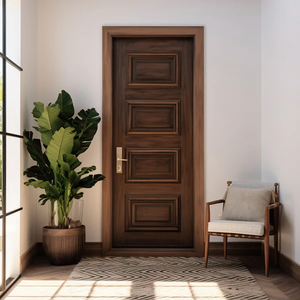 Puerta de Madera Natural Clásica, Resistente para Interiores y Exteriores, Puerta de Entrada de Madera Sólida de Roble y Teca Premium para Villas y Mansiones - Product Image 2
