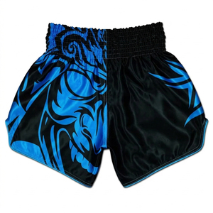 Shorts de Muay Thai, taille universelle, tissu satiné, équipement d'entraînement de boxe et de kickboxing - Product Image 2