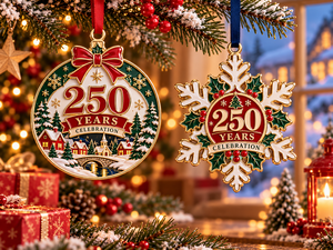 Metal Christmas <b>Ornaments</b> for Engraving Custom Logo Personalized Tree Hanging Decoration OEM - Product Image 1