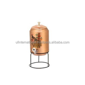 Jarra de Agua de Cobre y Esmalte de Loro con Vaso Natural, Vajilla para Servir, Cocina y Mesa, Jarra de Agua Más Vendida - Product Image 4